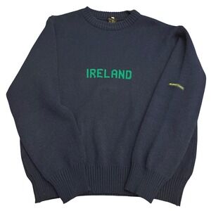 Vintage | Blarney Castle Ireland Knit Sweater | XL | Navy Blue & Green